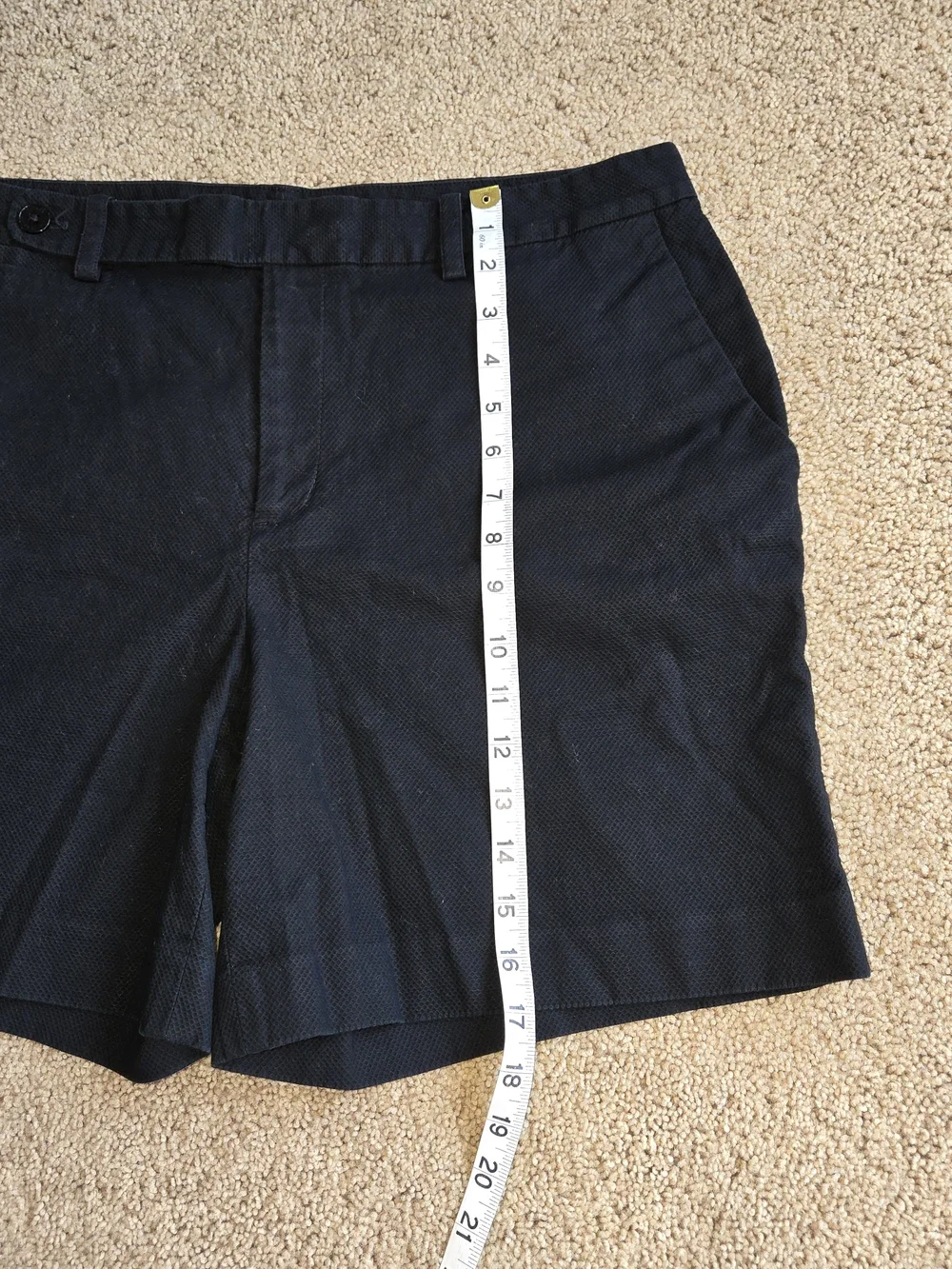 Lauren Ralph Lauren Womens Size 14 Black Textured Shorts Stretch Cotton Mid Rise